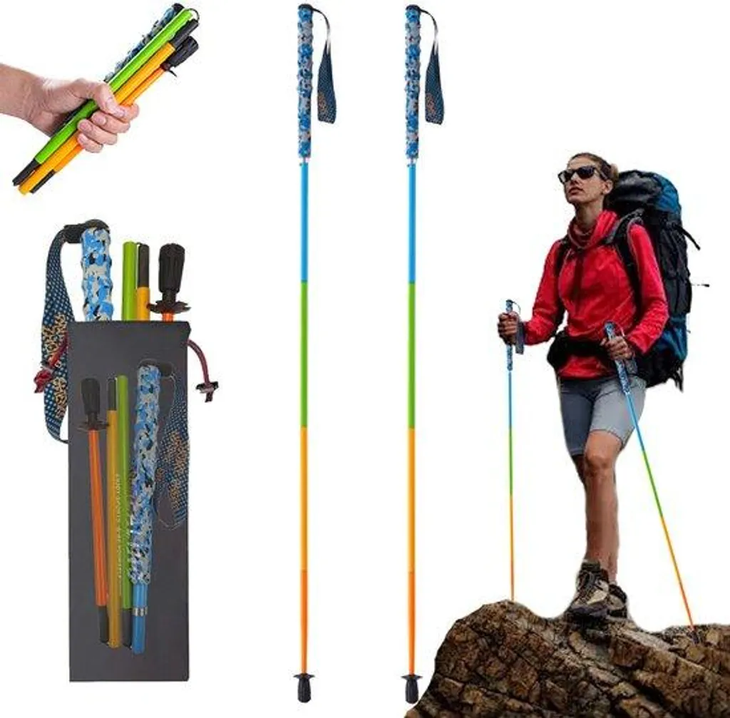 Bâtons de randonnée 110 cm en carbone ultra légers - Pack de 2 pièces