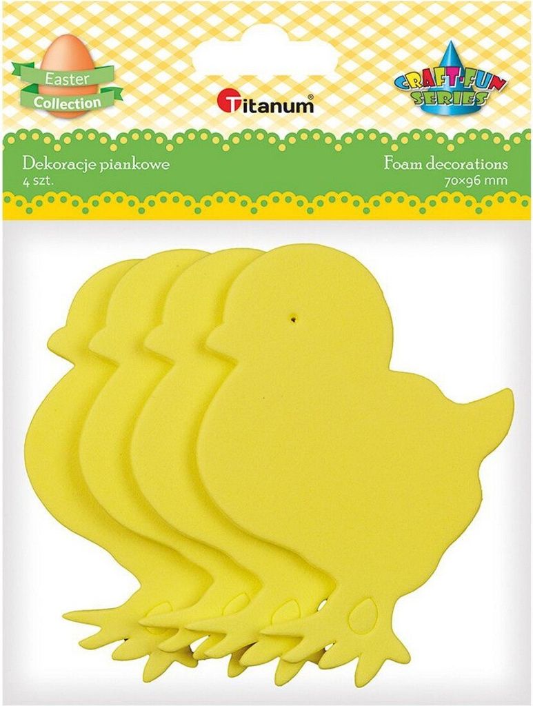 Schaumstoff Ornamente Hühner 4 Stk. Titanum Bastel-Spaß-Serie
