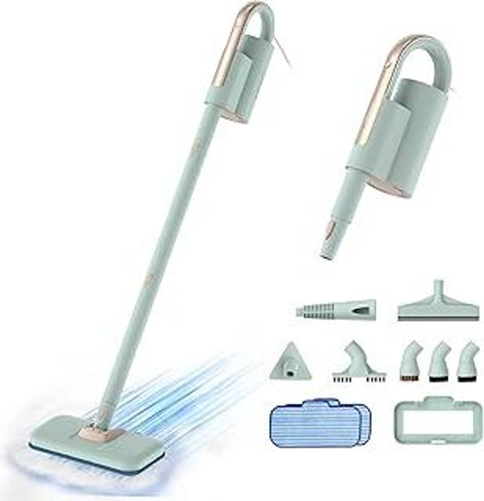 Newbealer 2-in-1 Dampfreiniger, 1200W Handgerät mit abnehmbarem Reiniger, 3 Dampfstufen, 7 Zubehörteile und 2 Mikrofaserpads, Ideal für Alle Bö...