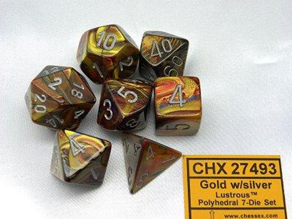 Chessex - Lustrous - 7-Die Set - Gold/Silver