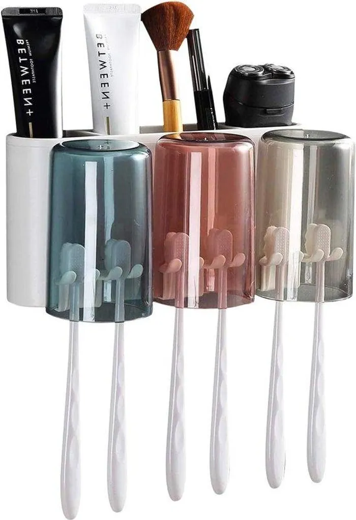 Support brosse à dents mural blanc design scandinave - Collection Pure