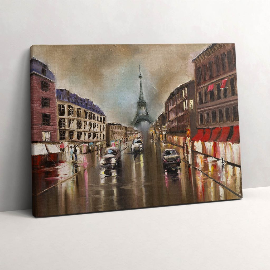 Die französische Stadt Paris – Leinwandbild Wandbild – 80x60 cm – Leinwandbilder – Wandbilder – Schlafzimmer – Flur
