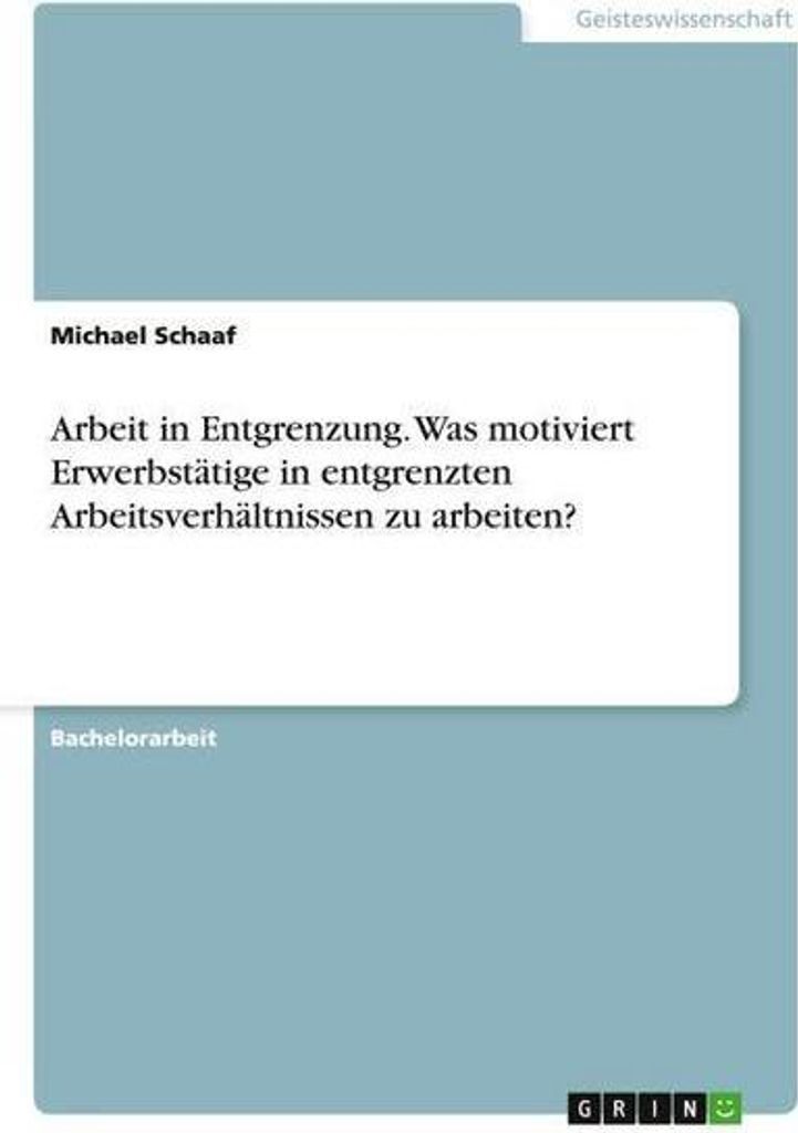 Arbeit in Entgrenzung. Was motiviert Erwerbstätige in entgrenzten Arbeitsverhältnissen zu arbeiten?