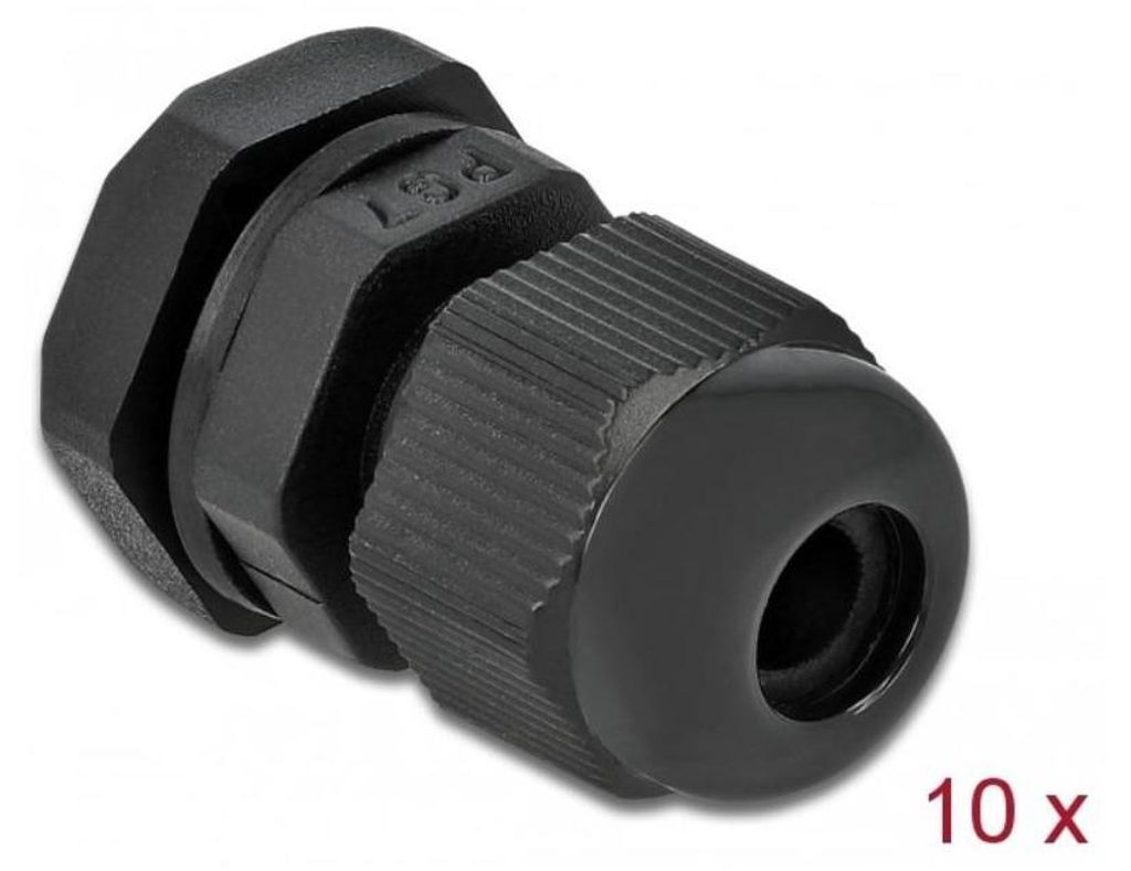 DELOCK Kabelverschraubung PG7 10 Stück schwarz Produktbild 