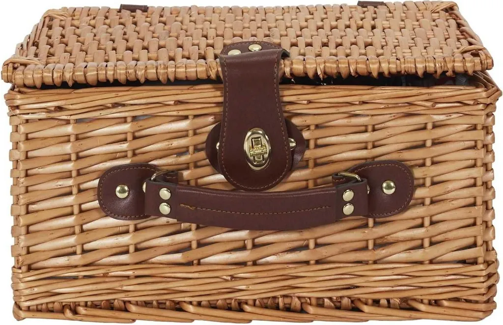 Set Pique-nique Idéal pour Famille de 4 avec Panier Osier et Couverts - 10