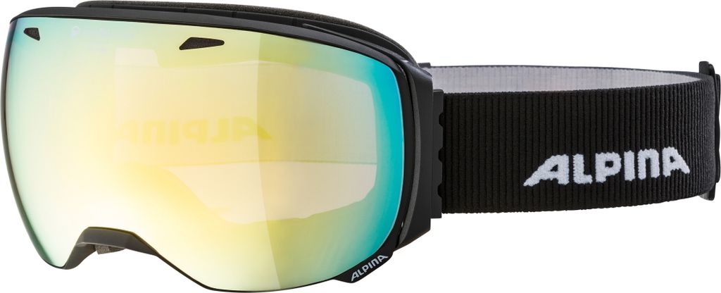 Alpina Big Horn QVM Ski Goggle Black Matt/Mirror Gold Ski Brillen