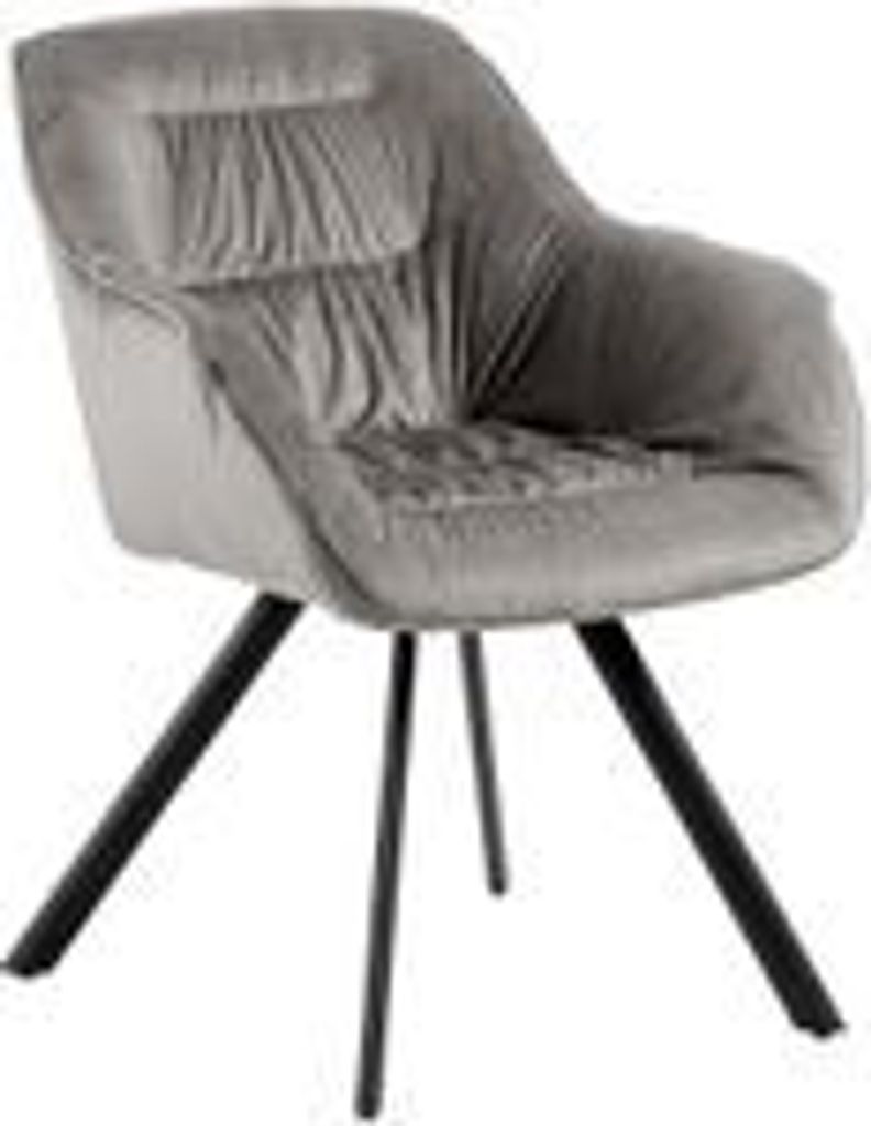 Moderne Esszimmerstühle - schicke Esstischstühle in Velvetoptik gepolsterte Stühle für Wohn- und Esszimmer , Farbe:Hellgrau;Menge:1 St.