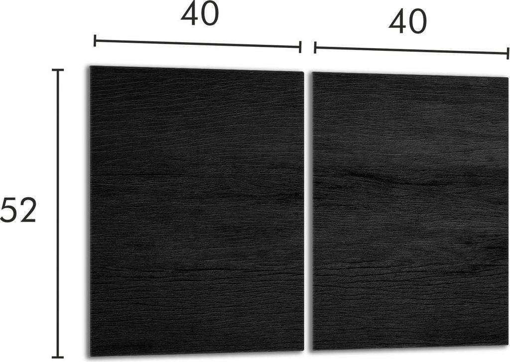 Herdabdeckplatten Set 2x40x52cm - Glas Spritzschutz Mit Holzoptik Für Ceranfeld