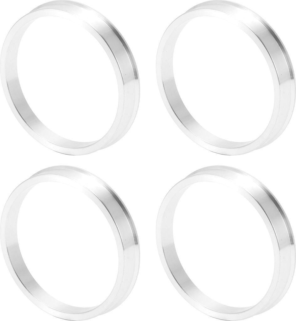 Radnaben-Zentrierringe OD 63,4 mm auf ID 56,1 mm Räderzentrumswelle Stoßdämpfende Nabenringe aus Aluminiumlegierung Silberton Langlebig