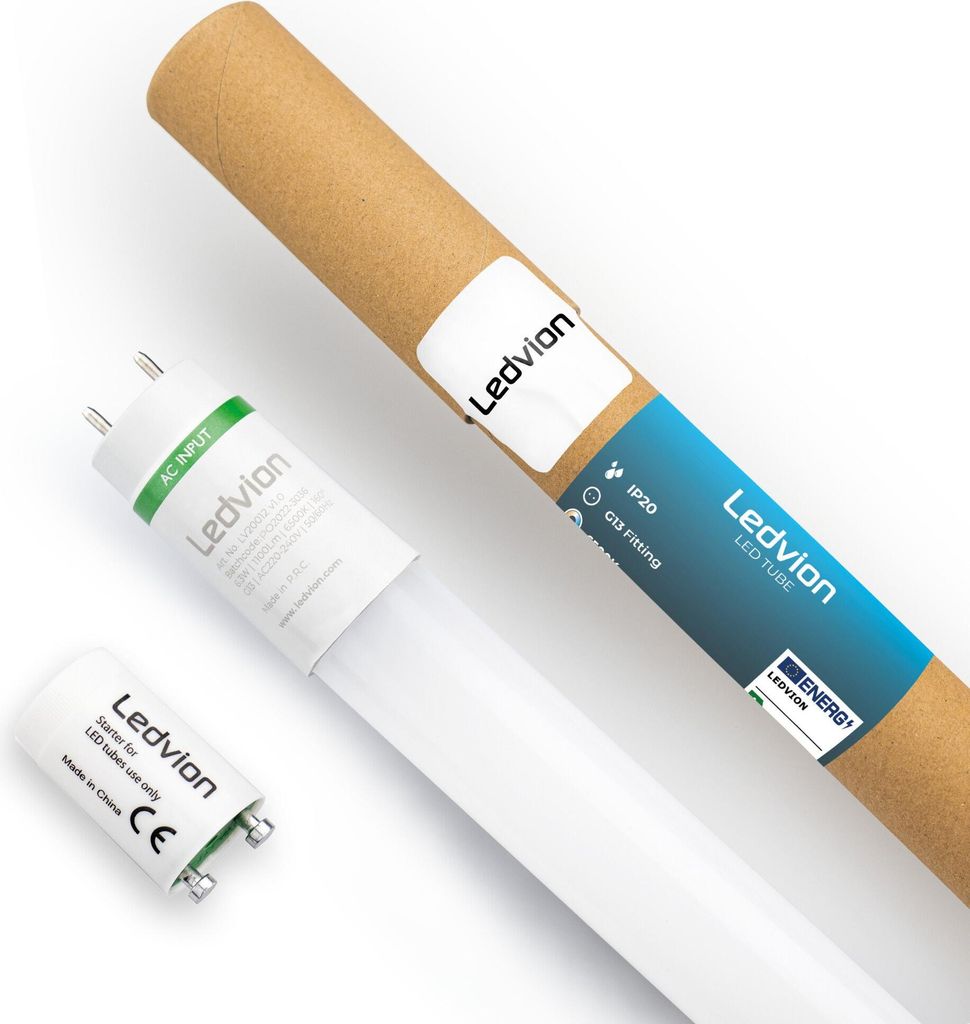 Ledvion - LED Röhrenlampe, 60CM, 6,3W, 6500K, 175lm/W, , inkl. LED Starter