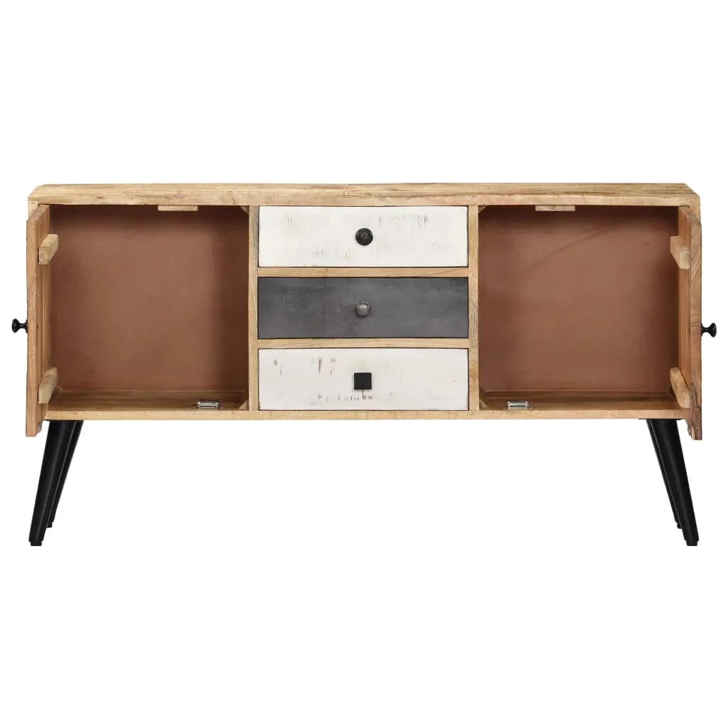 Buffet bois de manguier 118x30x62 cm : la solution rangement pour petits salons