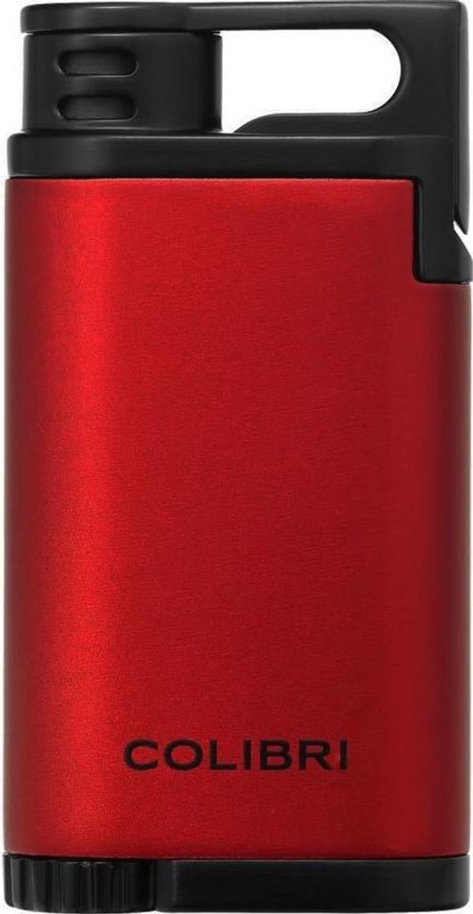 Colibri *Belmont II* Feuerzeug rot/schwarz mit Jet Flame + Füllstandanzeige