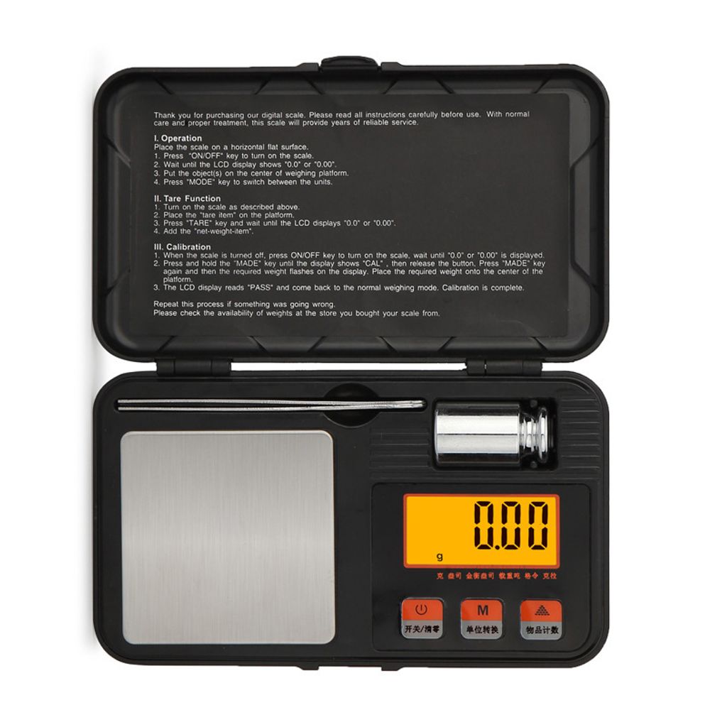 Waage, 200 g/0,01 g Schmuckwaage, präzise und tragbar, 6 Einheiten-Modi, Mini-Waage mit LCD-Display