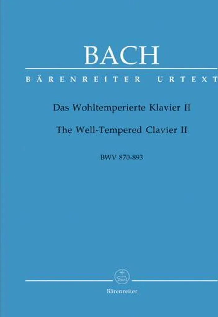 Recueil de partitions Le Clavier bien tempéré II Bach BWV 870-893