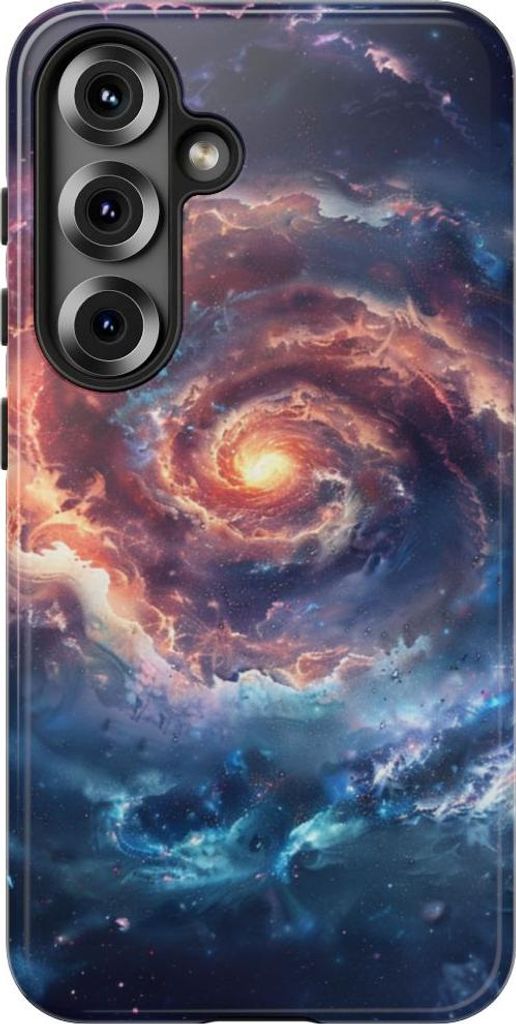 Spiralgalaxie im kosmischen Wirbel – Hülle Kompatibel mit Samsung Galaxy S25