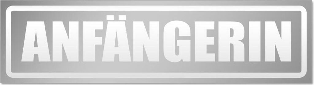 Kiwistar Anfängerin invertiert Magnetschild Schild magnetisch - 30cm Silber - Magnetfolie für Auto PKW Kfz