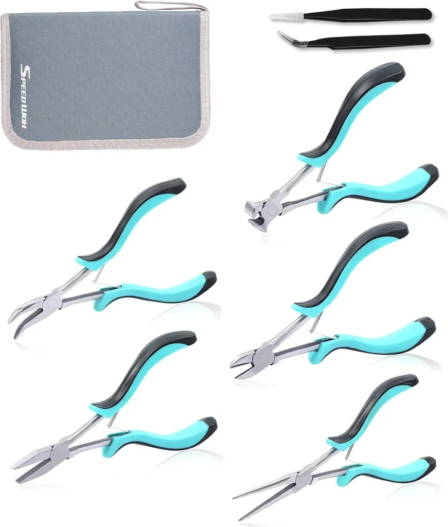 Set de 5 Mini Pinces Long Reach de Précision avec Trousse de Rangement
