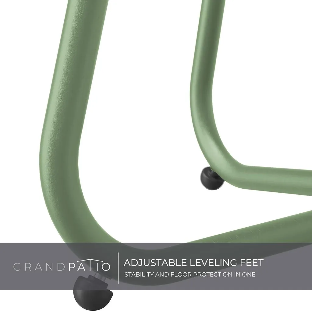 Table d'Appoint Extérieure Résistante Vert Sauge - Table Ronde Jardin - 4