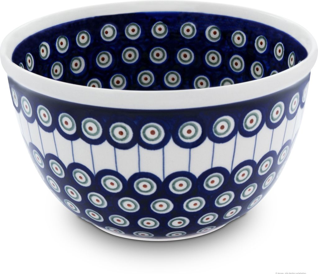 Original Bunzlauer Keramik 2,25 Liter Schüssel Schale Ø20,5 cm besonders hoher Rand Rührschüssel Salatschüssel Beilagenschüssel Obstschale [F...