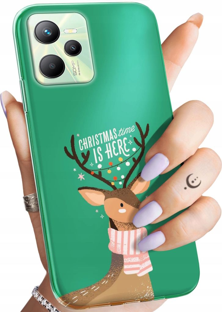 Bunt Hülle für REALME C35 Schutzhülle Handyhülle Handy TPU Silikon Case Slim Cover Case Weihnachten Rudolf