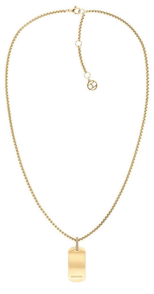 Collar de acero chapado en oro con cristales, diseño tipo Imagen del producto 