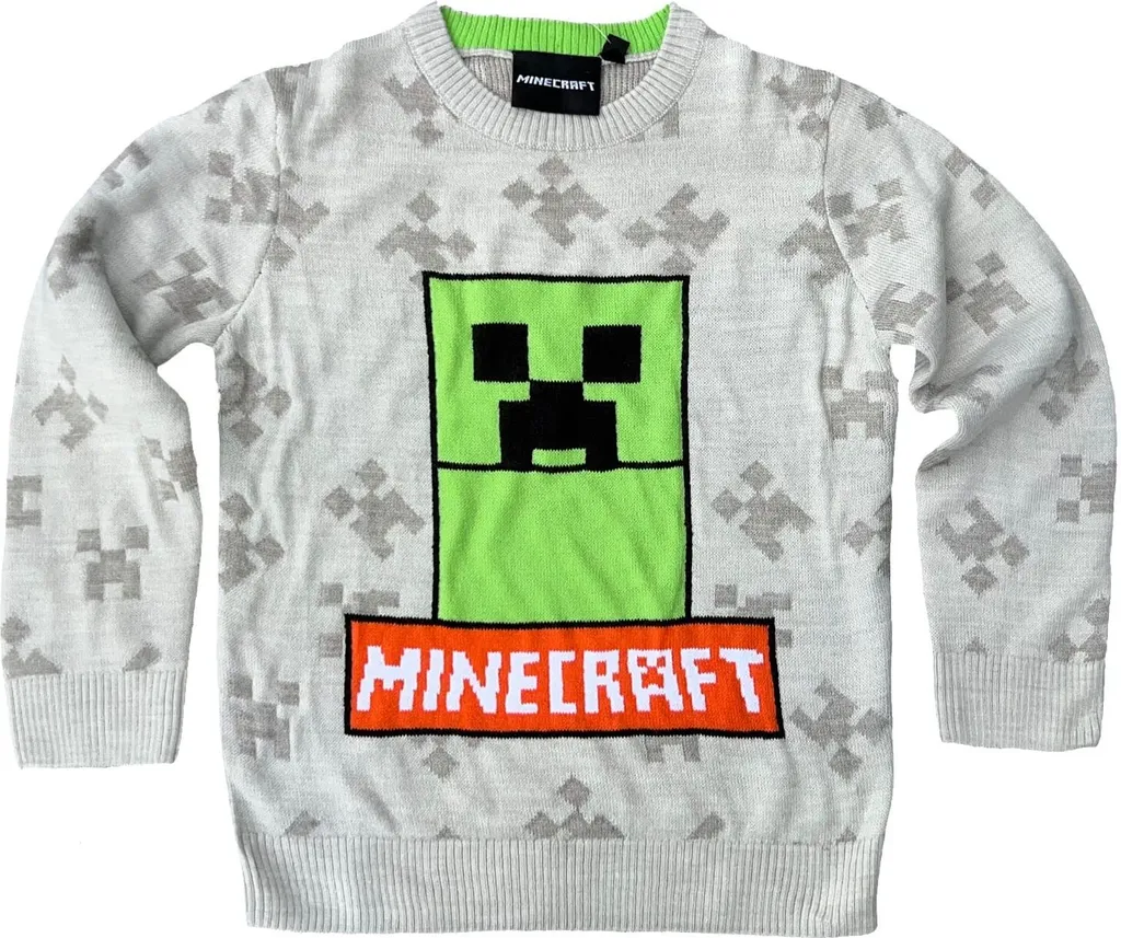 Sweat Minecraft enfant gris taille 116 pull décontracté garçon fille