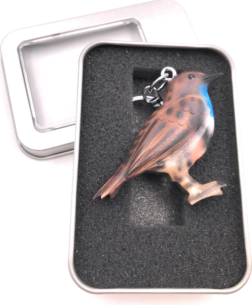 Portachiavi Legno Budgie Pappagallino - Accessorio Durevole Regalo