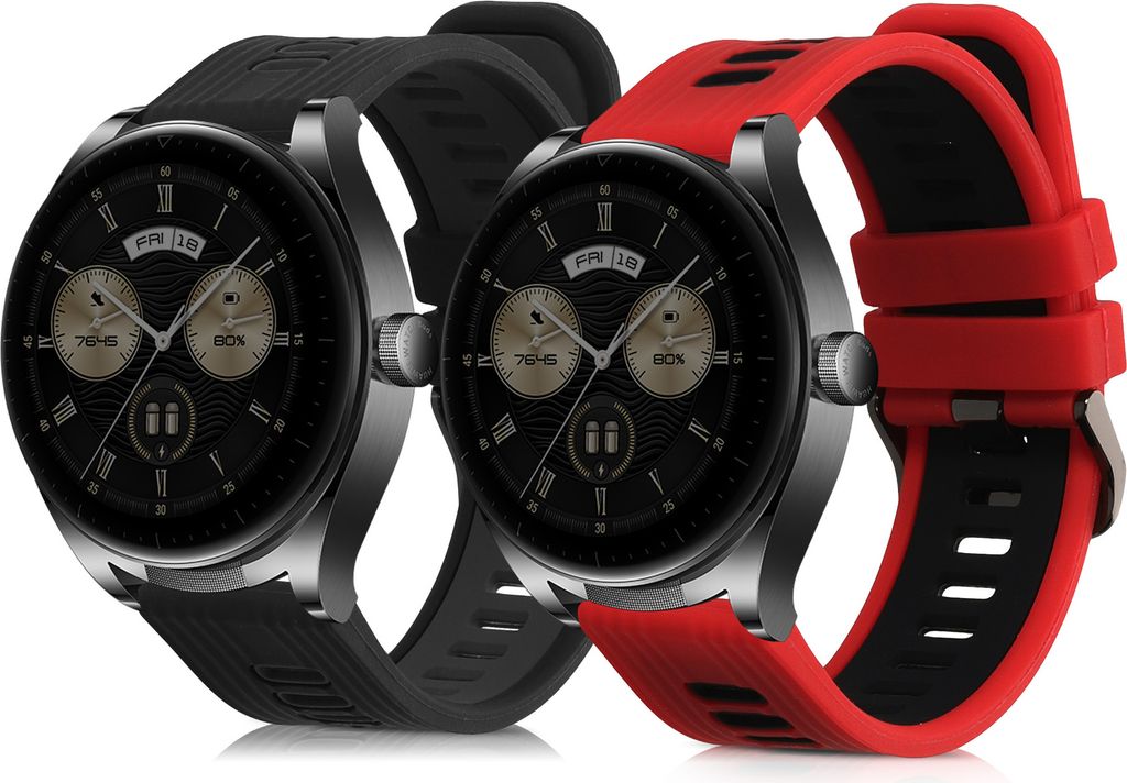 kwmobile 2x Sportarmband kompatibel mit Huawei Watch Buds / GT3 SE Armband - Fitnesstracker Band Set aus TPU Silikon