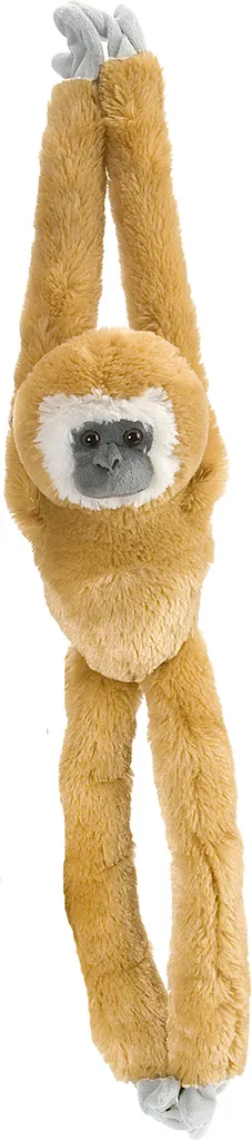 Singe suspendu Gibbon mains blanches - Doudou ultra doux à scratchs