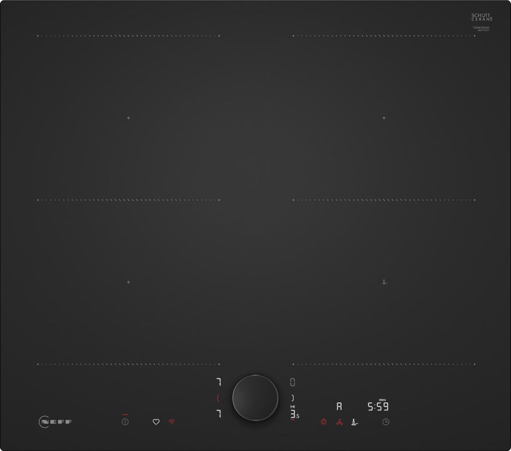 Neff N 90, Induktionskochfeld, 60 cm, Mattschwarz, Rahmenlos aufliegend, T56NUQ4A0
