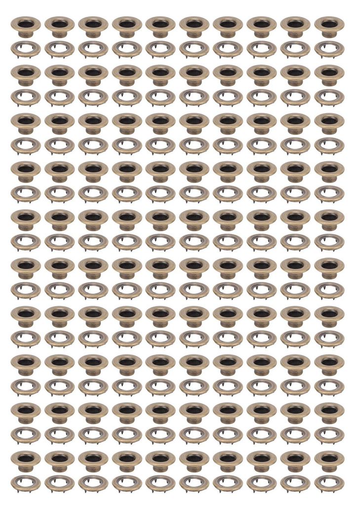 100er-Set ösen mit Unterlegscheiben, Metall, 8 mm, gezahnt, für Stoff, Leder, Kleidung, Schuhe, Hüte, Fenster, Vorhänge, Bronze