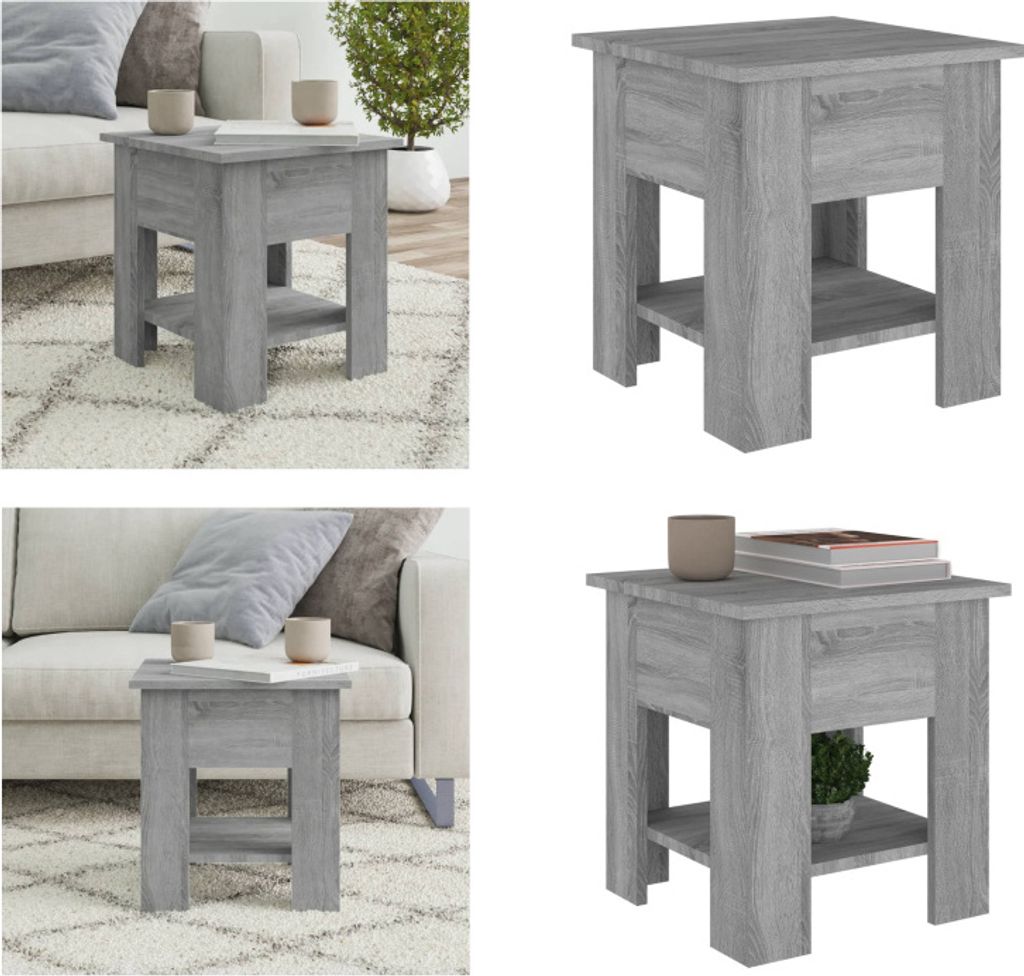 vidaXL Couchtisch Grau Sonoma 40x40x42 cm Holzwerkstoff - Couchtisch - Couchtische - Tisch - Sofatisch