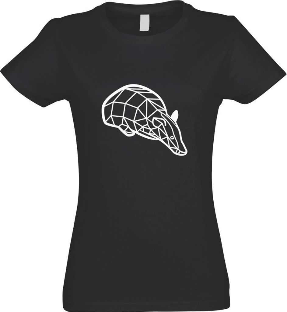 Kiwistar - T-Shirt tailliert - Damen - Graphit - Dachs Grimbart Polygon - mit Motiv Bedruckt - Funshirt Design - Sport - Freizeit - Damen - XL