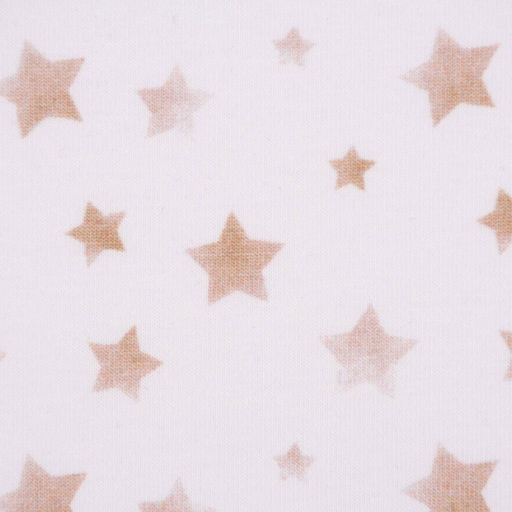 Baumwolljersey Jerseystoff Sternchen weiß beige 1,50m Breite