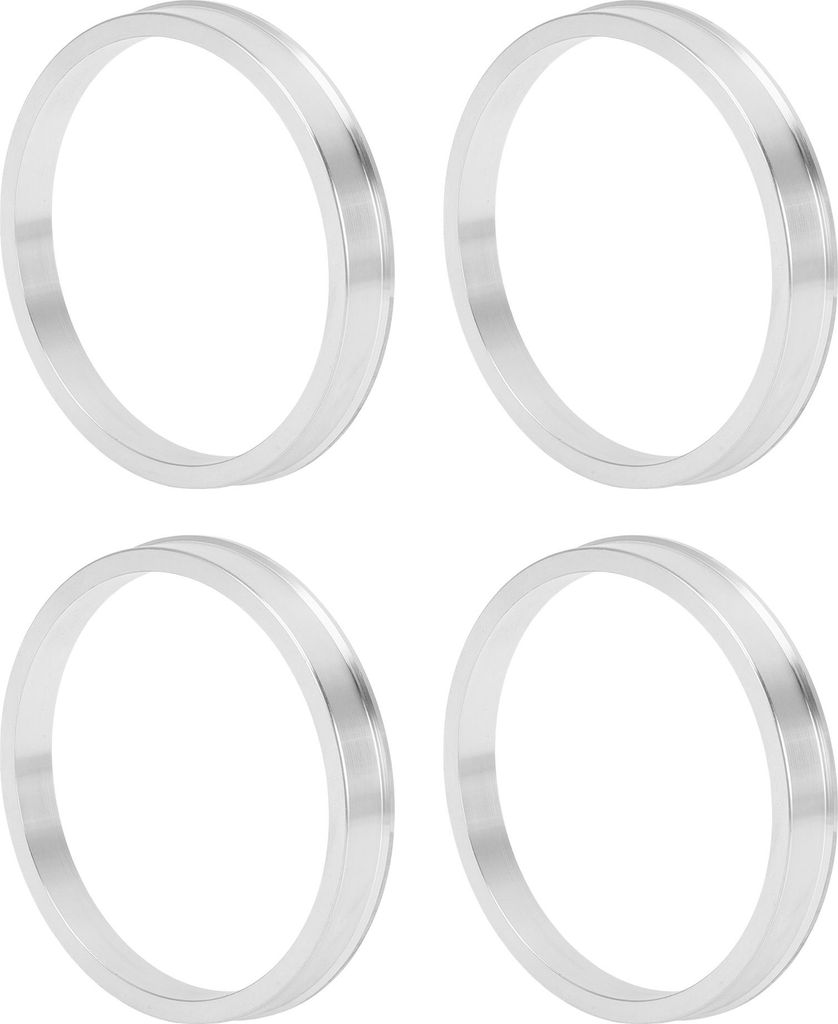 Autofelgen-Naben-Zentrierringe OD 75,1 mm bis ID 67,1 mm Räderzentrumswelle Stoßdämpfende Nabenringe aus Aluminiumlegierung Silberfarben Langlebig