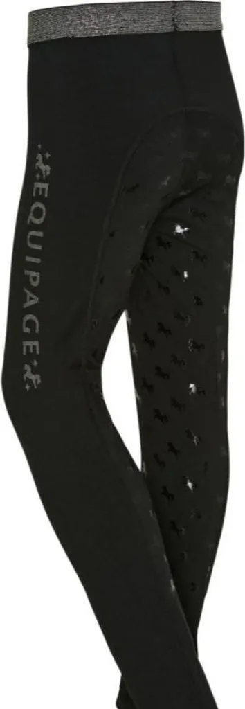 Leggings Maggie noir anti-frottement paillettes argentées taille 140