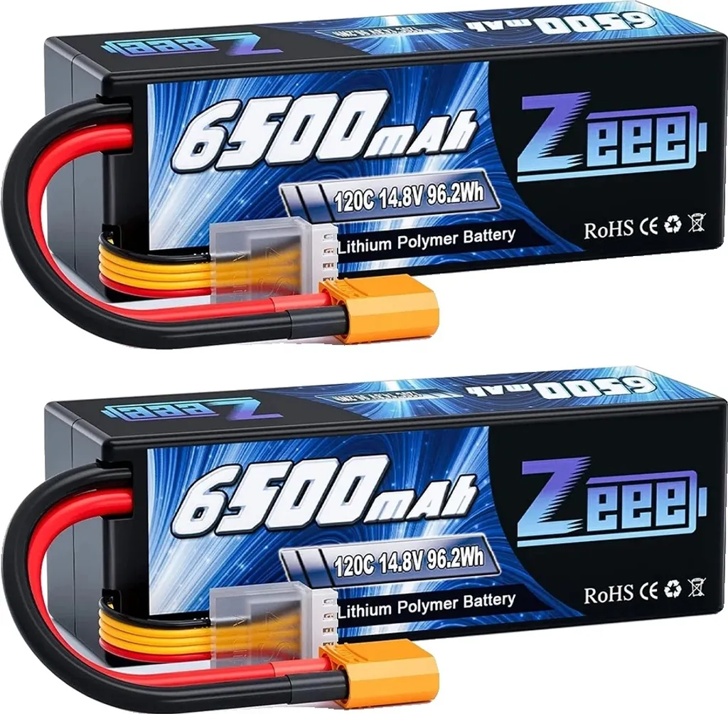 Batterie Lipo 14,8V 6500mAh pour voiture RC 1/8 et bateaux rapides 4S