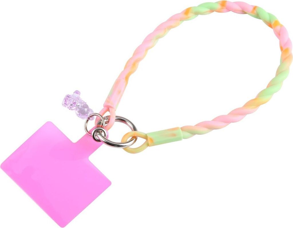 Handy Kette Band Schnur Universal Umhängeband für Handyhüllen Smartphone Nylon, Farbe:Rosa Grün