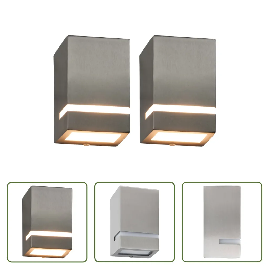 Éclairage extérieur pour terrasse et façade : 2 appliques argentées 35W