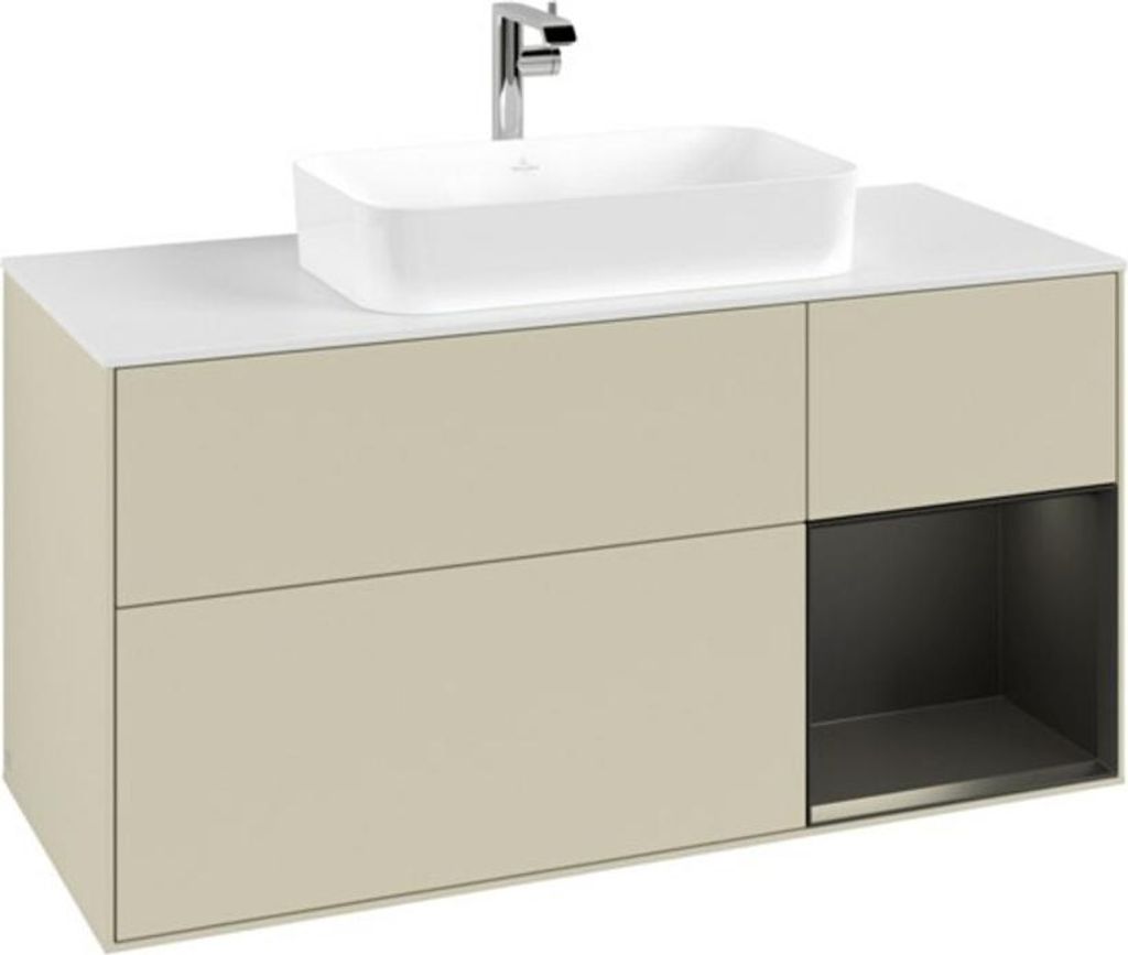V&B Waschtischunterschrank Finion 120cm, Pl w m, Rg r b m Lac, si Gr m Lac