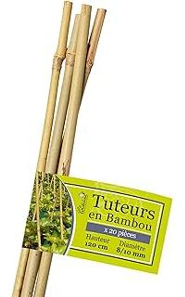 La cordeline LTB120-20 Bambusstäbe, Länge 120 cm, Durchmesser 8/10 mm, 20 Stück, Natur