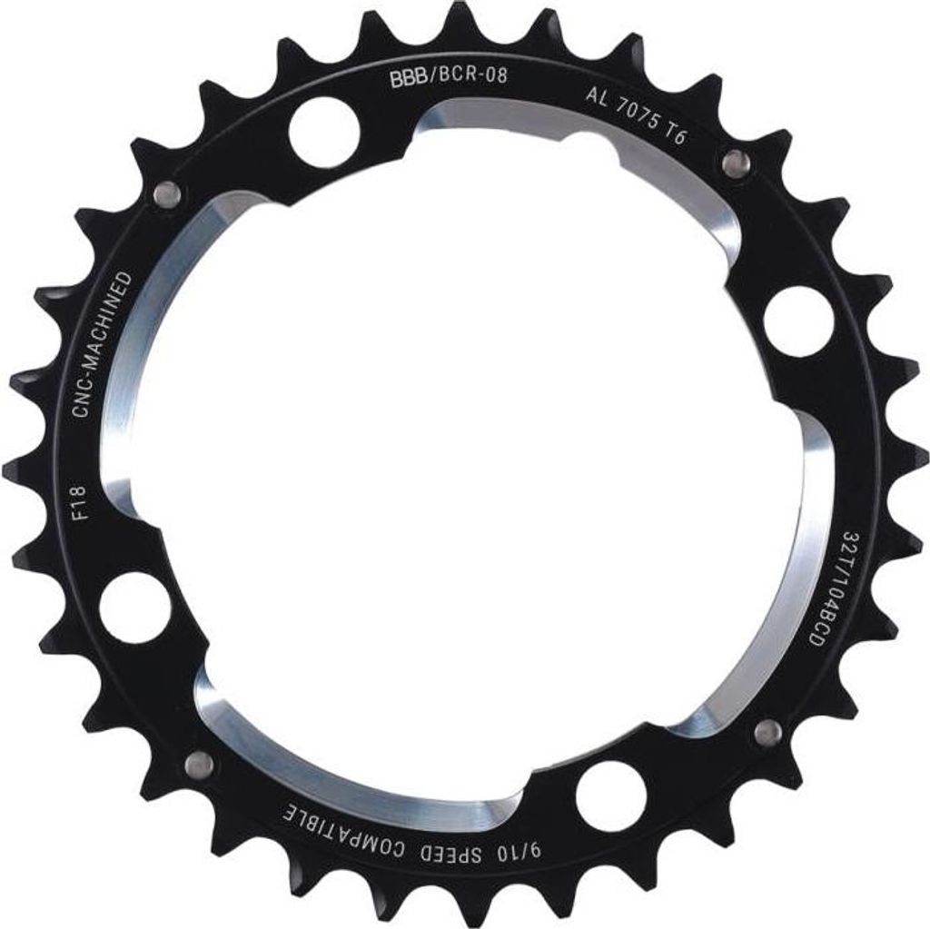 BBB Cycling BBB Kettenblatt Round About 4 32T/104 mm anthrazit - leichtes MTB...