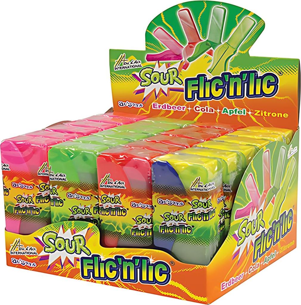 Flic'N'Lic Sour Toggo Erdbeer-Zitrone-Limette Lolli Produktbild 