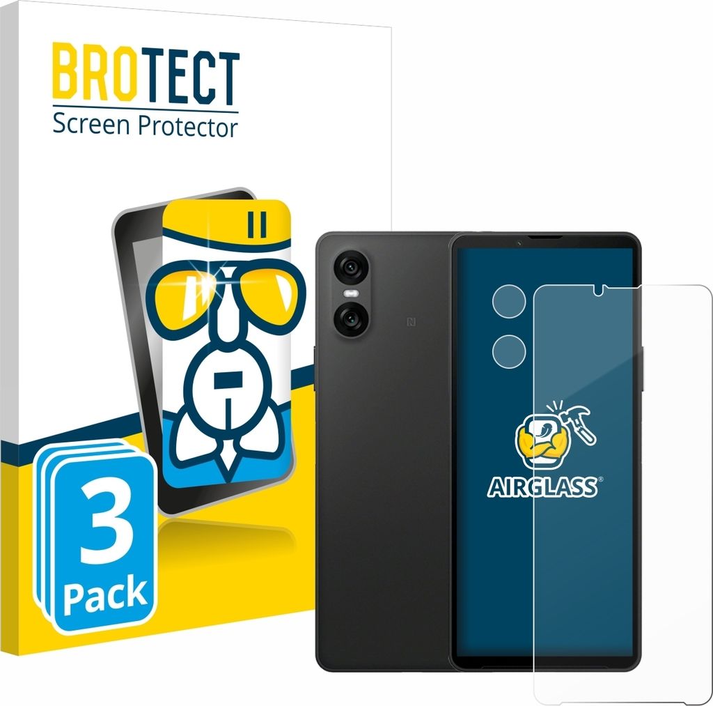 3x BROTECT Schutzglas für Sony Xperia 10 VI (Display+Kamera) Schutzfolie Panzer Folie Glas Display Schutz klar