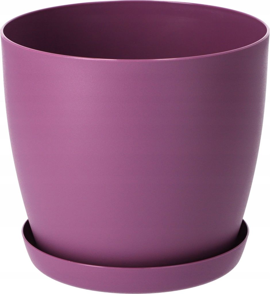 KADAX Matte Blumentopf "Agen", Pflanzkübel mit Untersetzer, Pflaume, 14 cm