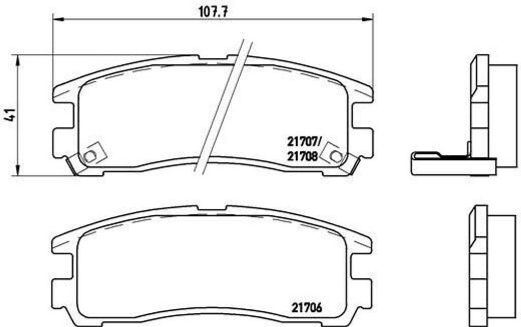 Brembo Bremsbelagsatz, Scheibenbremse Hinterachse P 54 012