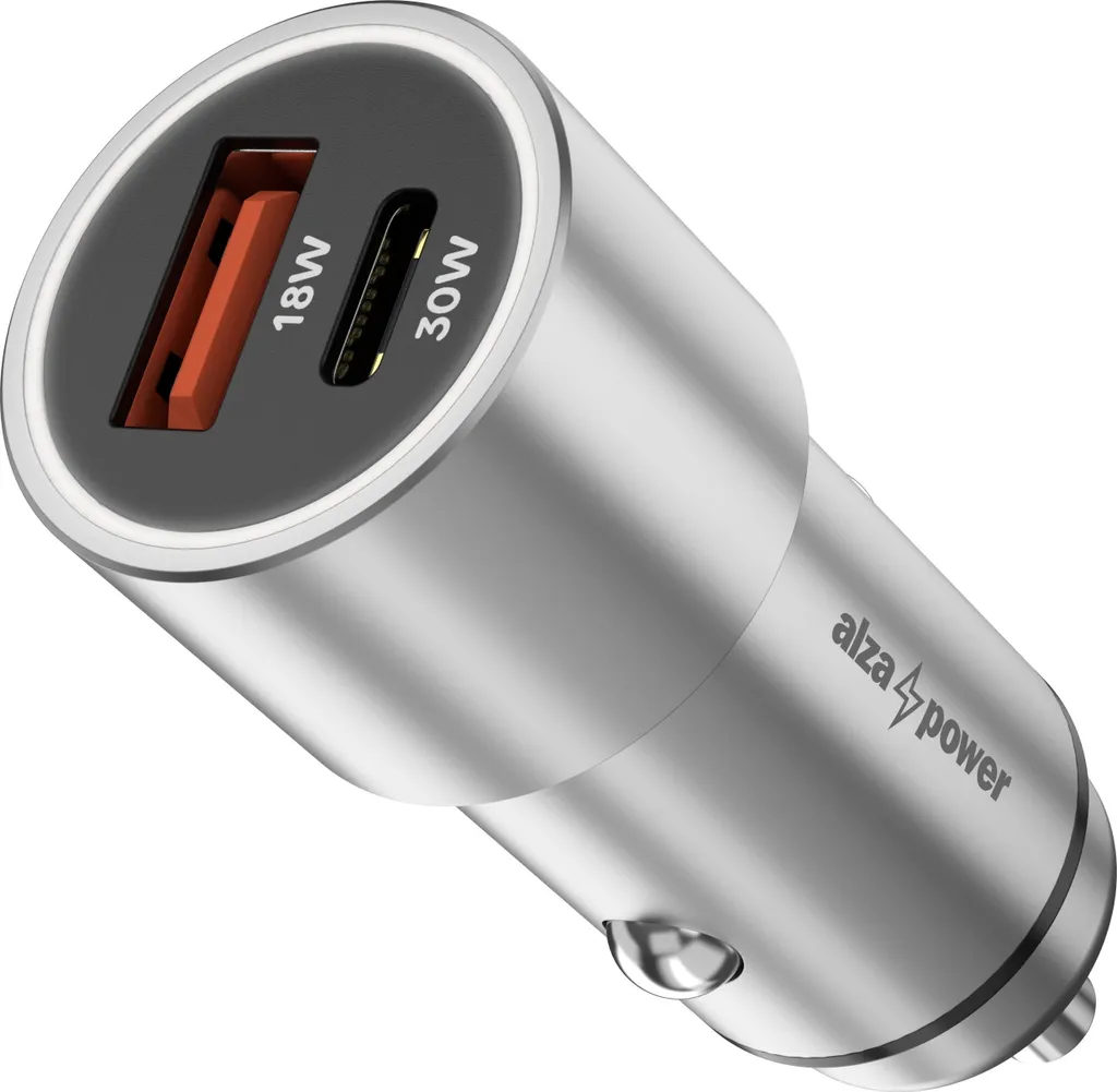 Caricatore Professionale Auto AlzaPower X525 30W PD Argento