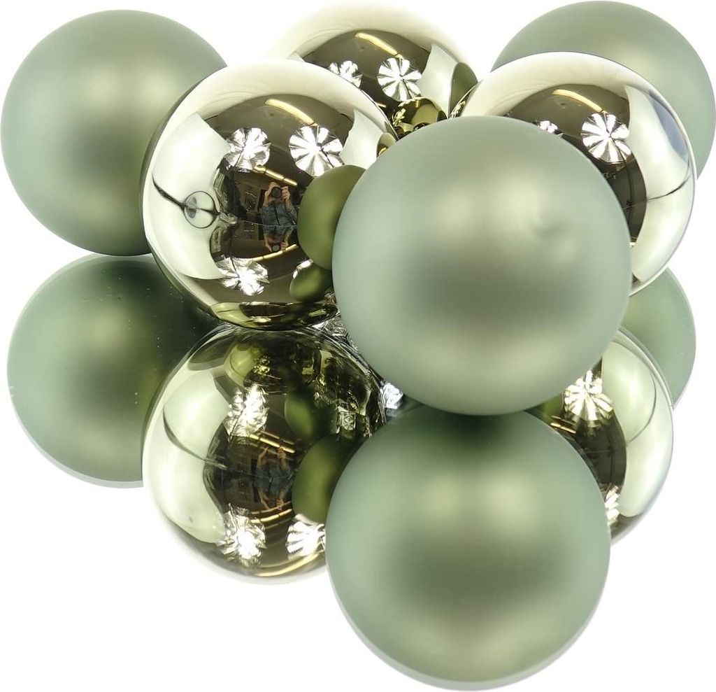 Christbaumkugeln Rosmary grün Ø 8 cm aus Glas - 6er Set Produktbild 