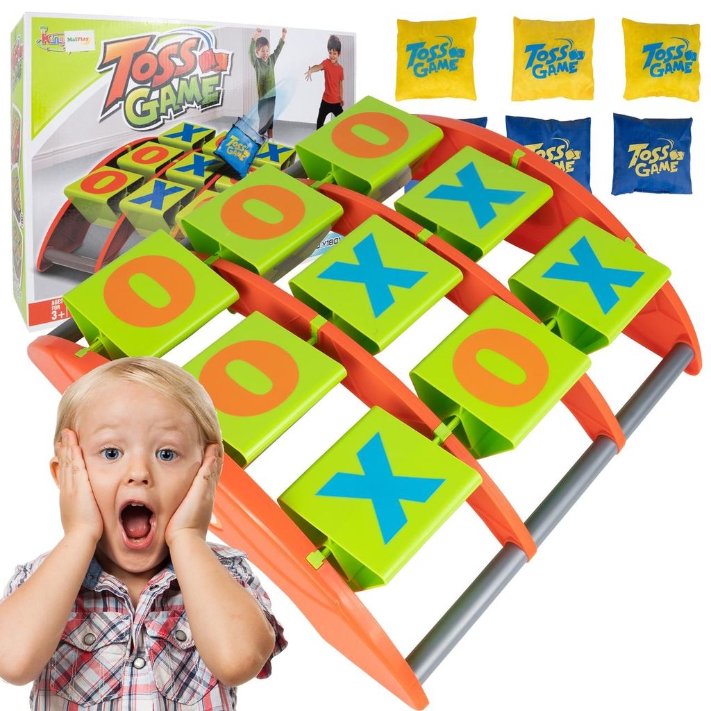 Malplay Tic-Tac-Toe-Spiel Wurfscheibe Kreuzspielzeug 40x45x12,5cm Spielzeug fur Kinder
