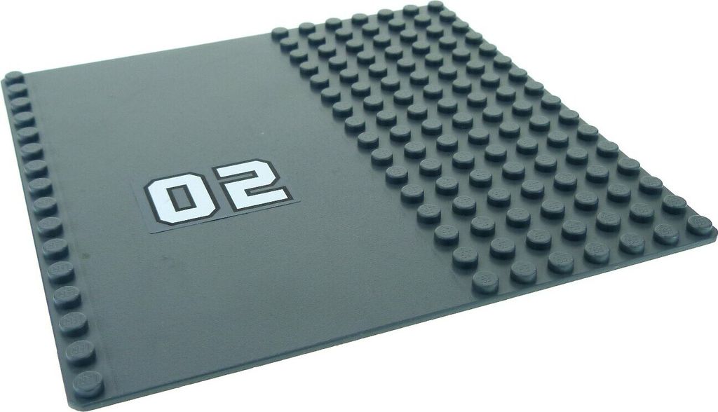 1x Lego Bau Platte 16x16 neu-dunkel grau Sticker 02 groß Produktbild 